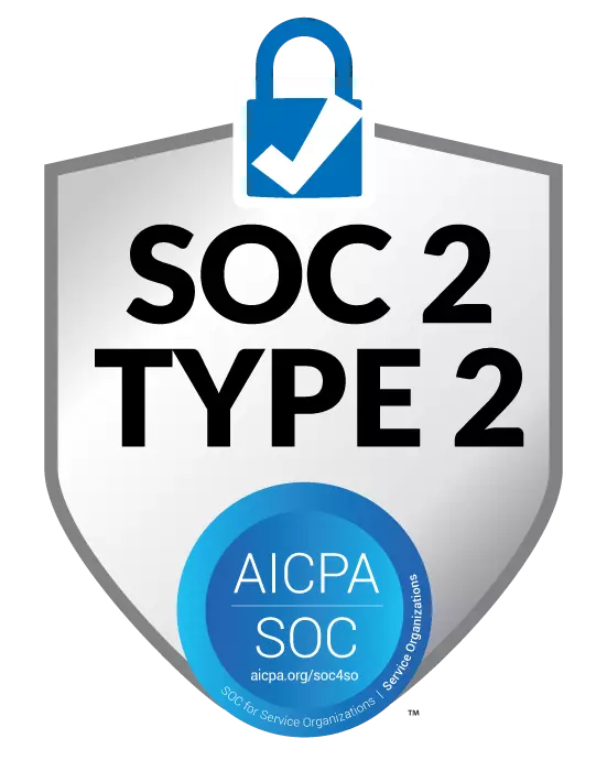SOC 2 Type 2 (AICPA SOC) compliance badge